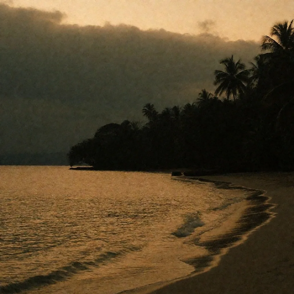 Indonesian coastline at dusk